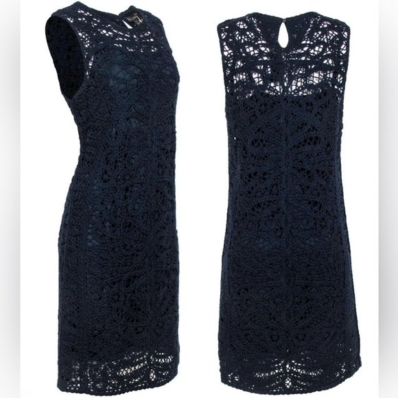 Brooks Brothers Dresses & Skirts - Brooks Brothers Crochet Cotton Midi Dress Preppy Career Business Blue Minimalist